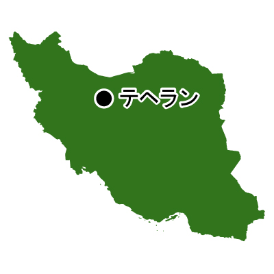 イラン・イスラム共和国無料フリーイラスト｜首都名(緑)